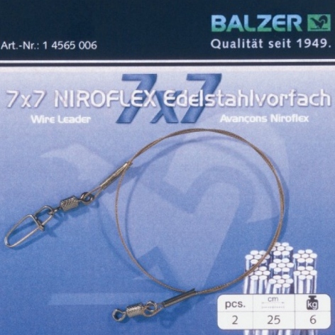 Shirasu 7*7 Niroflex Edelstahlvorfach Balzer 9kg Wire Leader Avancons 